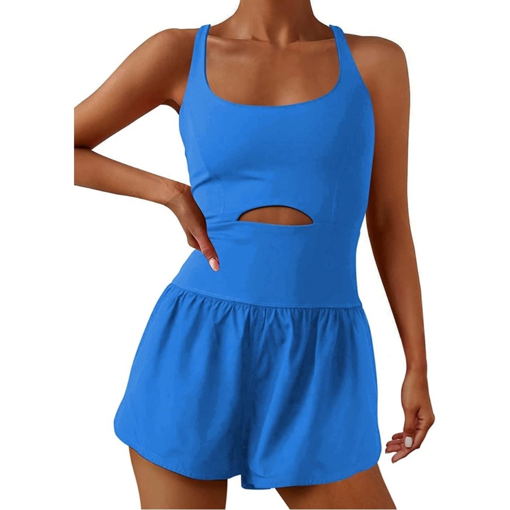 Blue Cutout Romper